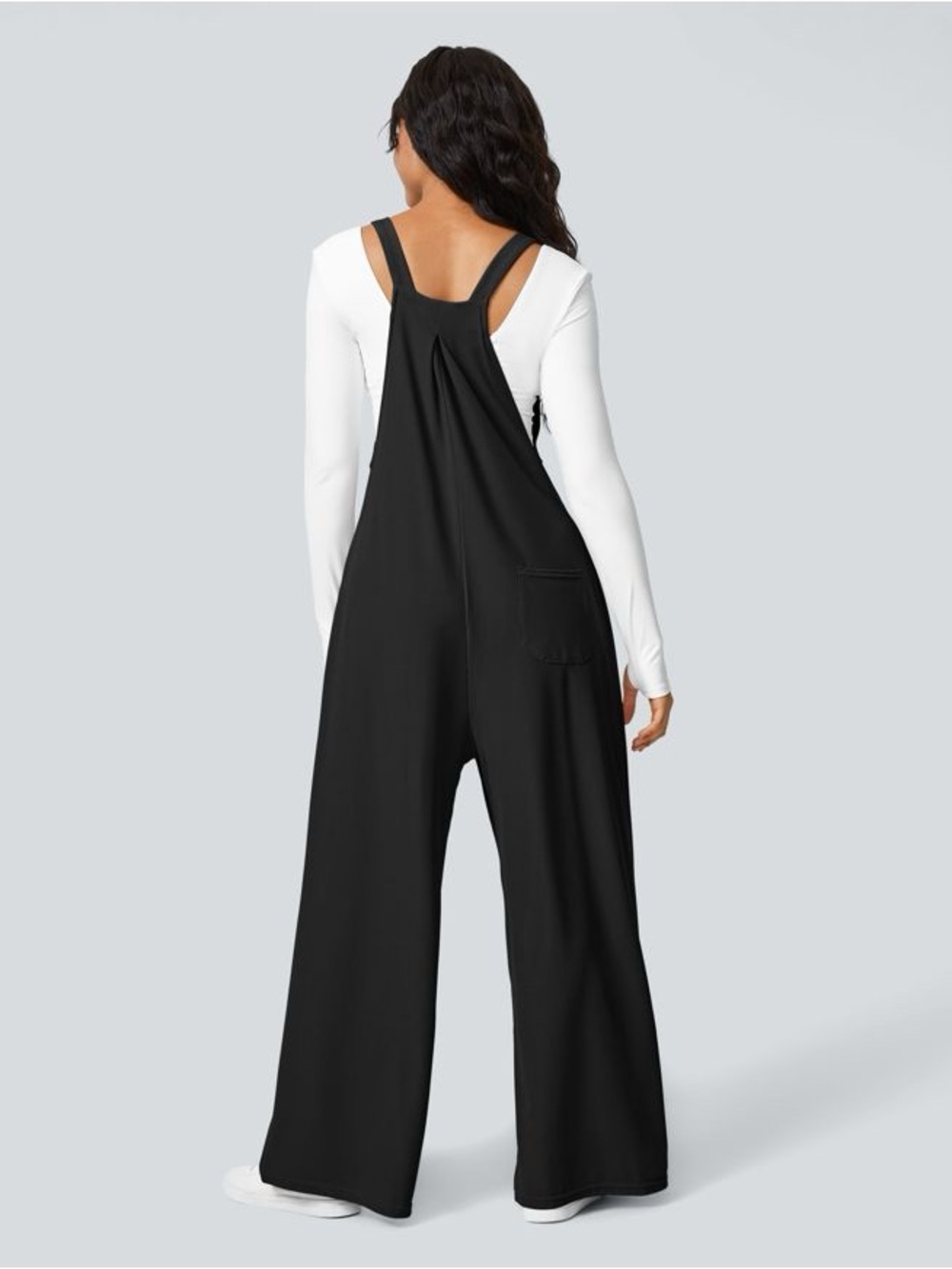 Halara Wide Leg Overall With Pockets Size M (8/10) Black - Picture 2 of 9
